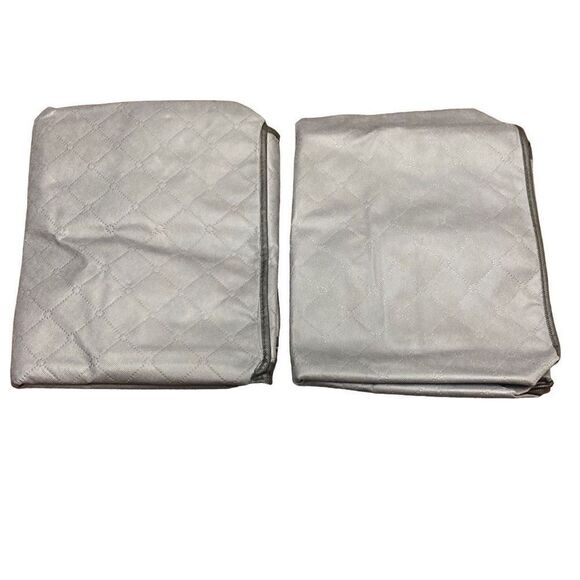 2 Pack Fabric Storage Container Zip Top Grey With Handles And Window 21”x14”x12” - Picture 4 of 4